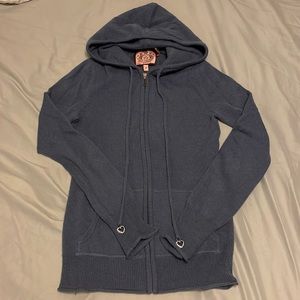 Vintage Y2K Juicy Couture Cashmere Swarovski Hearts zip up Hoodie